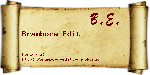 Brambora Edit névjegykártya